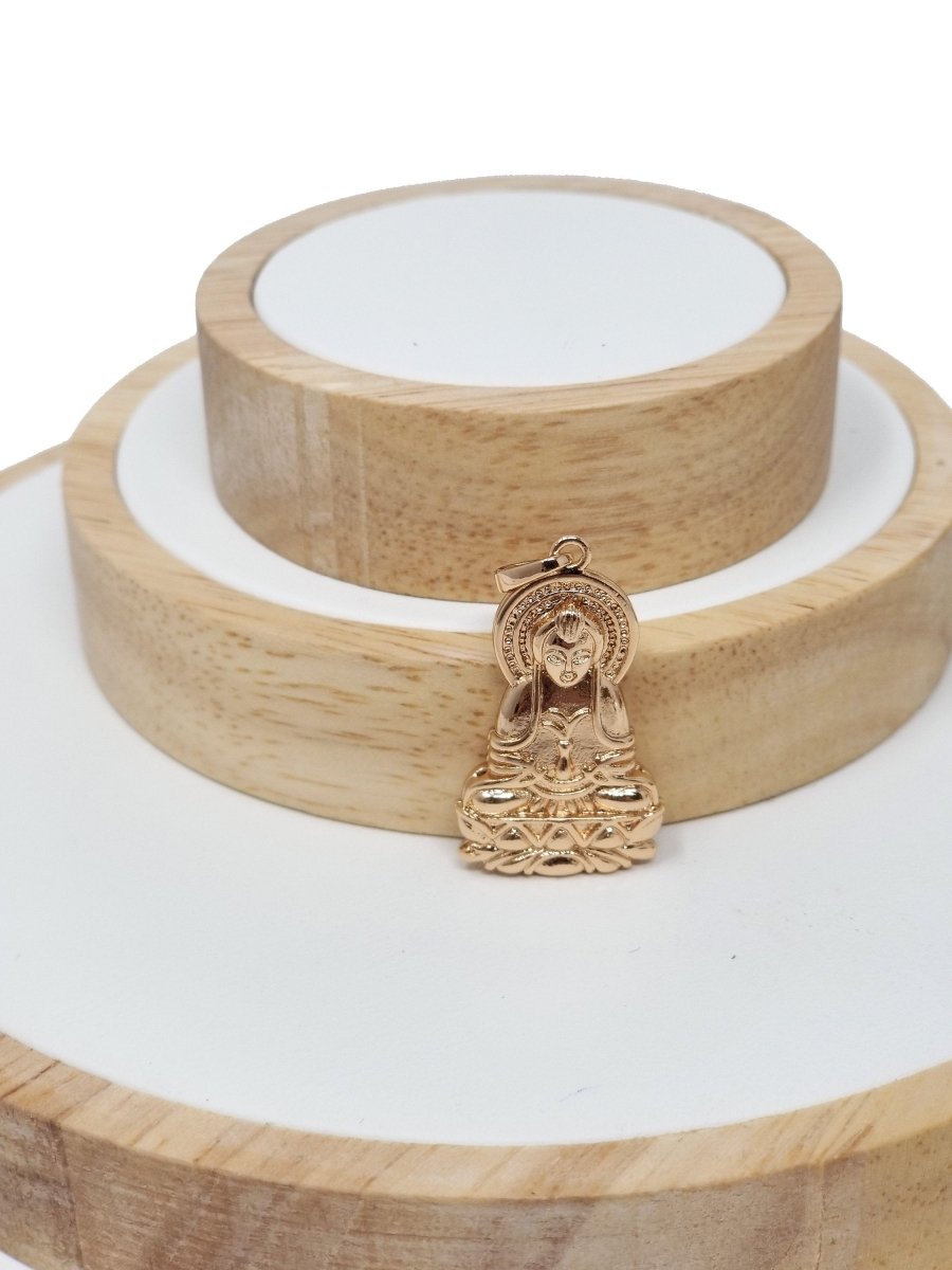 Gold Fill Buddha Religious Pendant for DIY Jewelry Making H-503 - DLUXCA