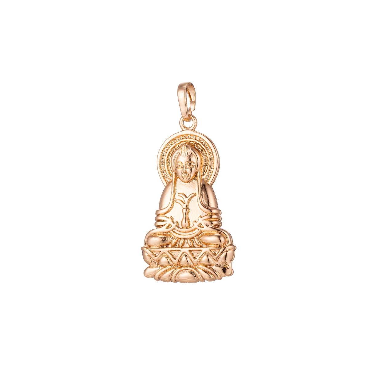 Gold Fill Buddha Religious Pendant for DIY Jewelry Making H-503 - DLUXCA