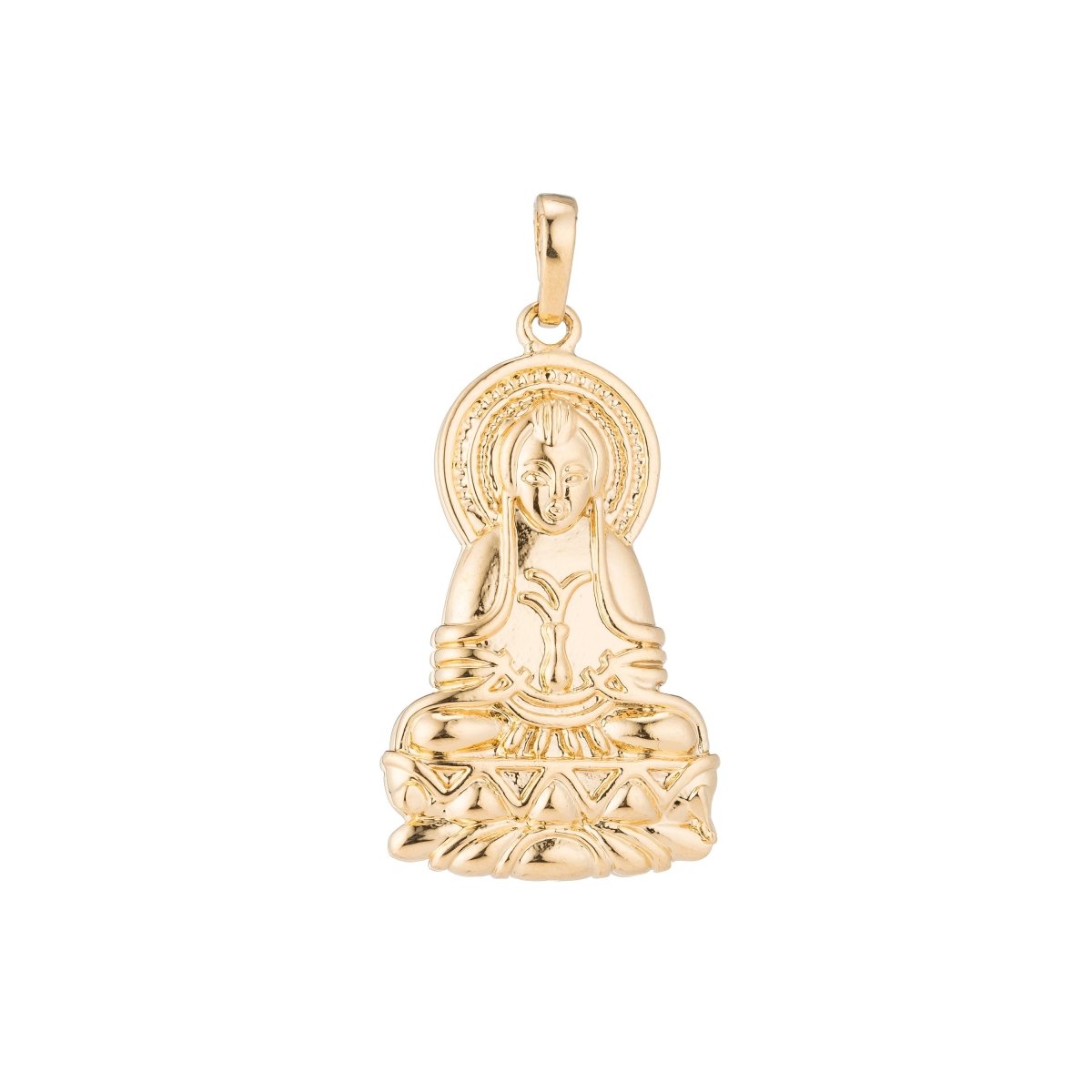 Gold Fill Buddha Religious Pendant for DIY Jewelry Making H-503 - DLUXCA