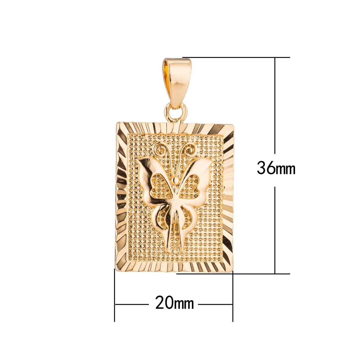 Gold Fill Monarch Butterfly, Frame Bar, Dangle, Cute Animal, Nature Lover Gift Necklace Pendant Charm Bead Bails Findings for Jewelry Making H-774 - DLUXCA