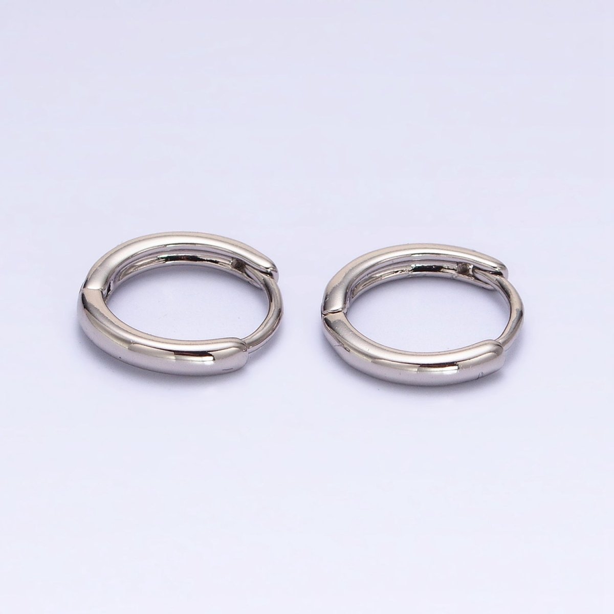 Gold Filled 13mm Minimalist Thin Huggie Earrings in Silver & Rose Gold | AD1347 AD1348 - DLUXCA