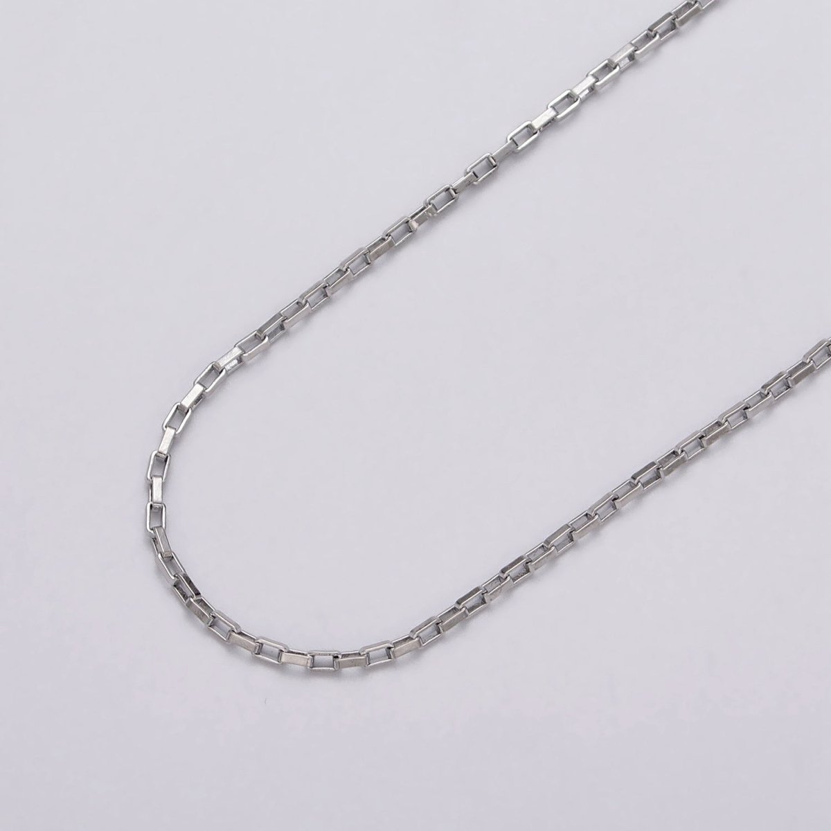 Gold Filled 1.5mm Rectangular Long Box Paperclip Chain By Yard in Gold & Silver | ROLL-1029, ROLL-1110 - DLUXCA