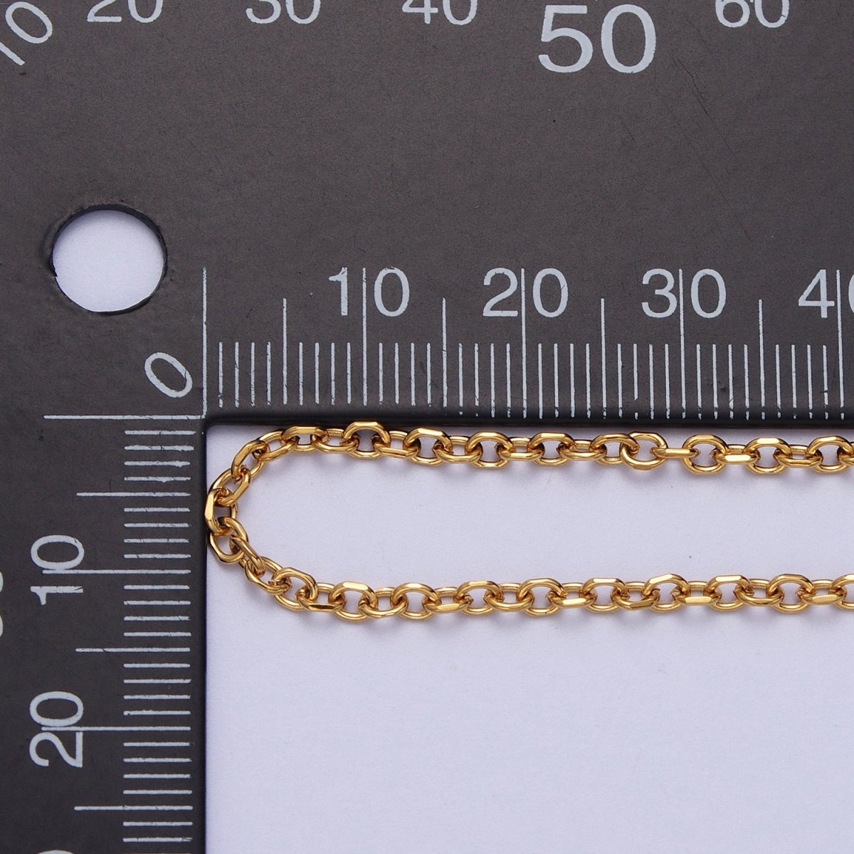 Gold Filled 2.3mm Flat Cable Link Gold, Silver Unfinished Chain | ROLL-885, ROLL-886 Clearance Pricing - DLUXCA