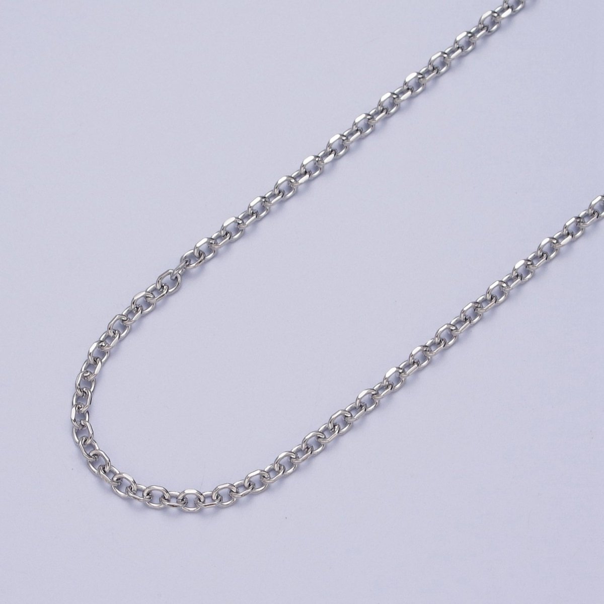 Gold Filled 2.3mm Flat Cable Link Gold, Silver Unfinished Chain | ROLL-885, ROLL-886 Clearance Pricing - DLUXCA