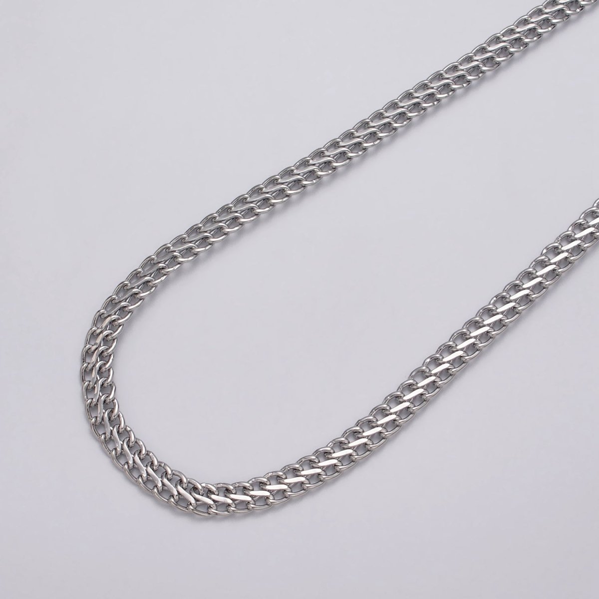 Gold Filled 6.5mm Designed Double S-Link Curb Band Unfinished Chain in Gold & Silver | ROLL-1034, ROLL-1119 Clearance Pricing - DLUXCA