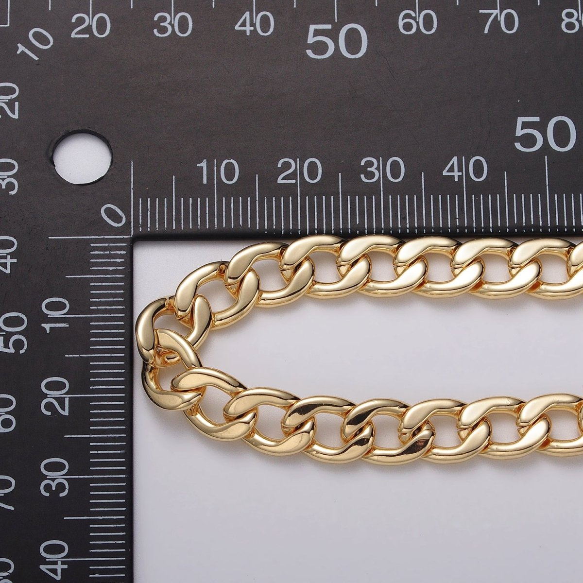 Gold Filled 7.8mm Flat Curb Figaro Unfinished Silver Statement Chain by Yard in Gold & Silver | ROLL-1049, ROLL-1111 Clearance Pricing - DLUXCA