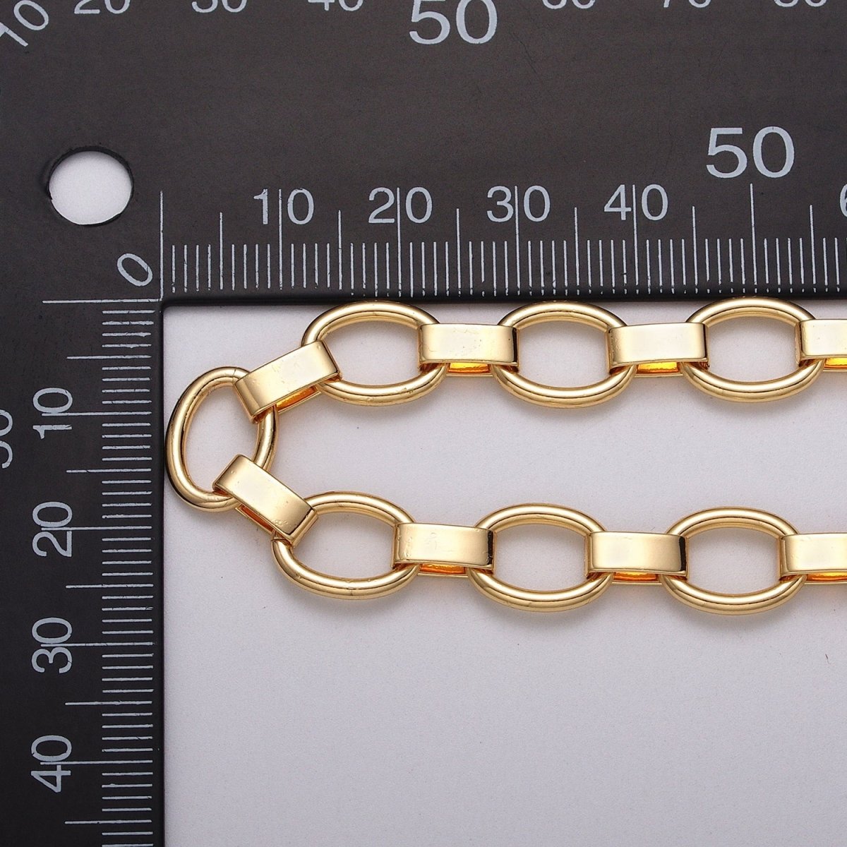 Gold Filled 9.3mm Cable Wide Link Unfinished Chain by Yard in Gold & Silver | ROLL-1092 ROLL-1199 Clearance Pricing - DLUXCA