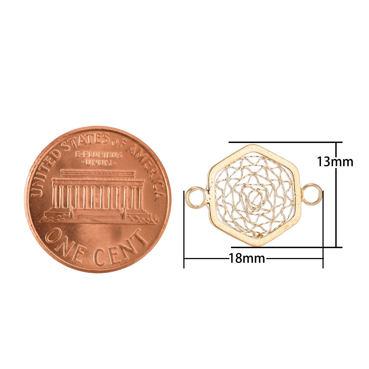 Gold Filled Abstract Connector - F006 - DLUXCA