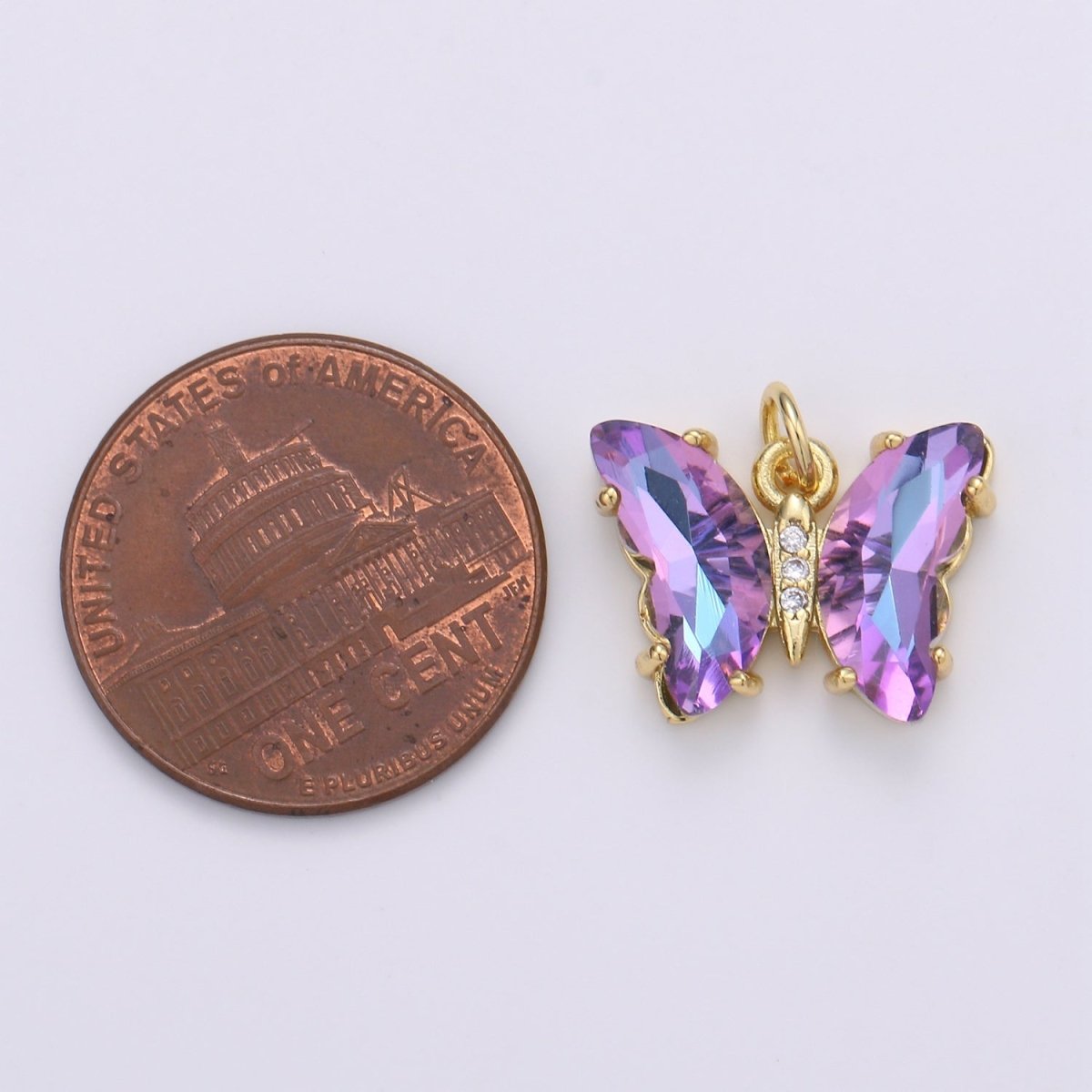 Gold Filled Acrylic Butterfly Charm - D-820-D-826 E-032-E-034 - DLUXCA
