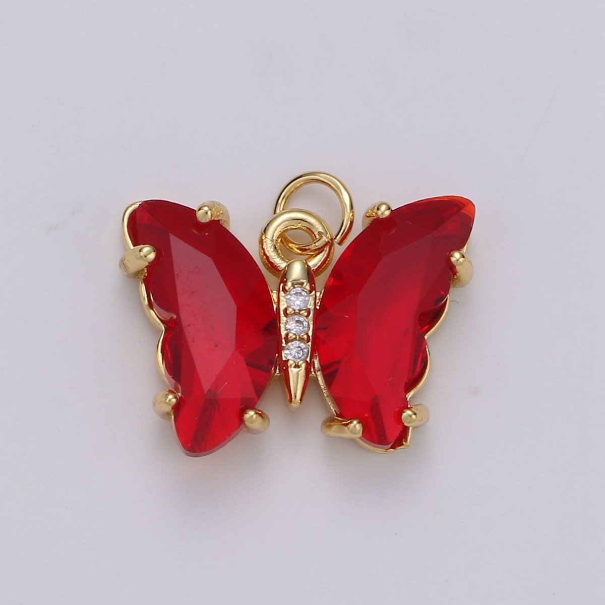 Gold Filled Acrylic Butterfly Charm - D-820-D-826 E-032-E-034 - DLUXCA