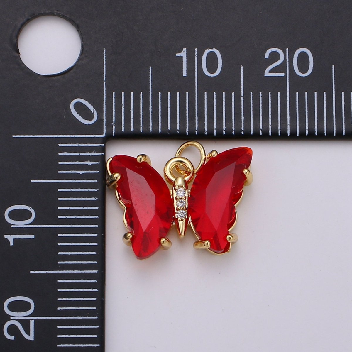 Gold Filled Acrylic Butterfly Charm - D-820-D-826 E-032-E-034 - DLUXCA