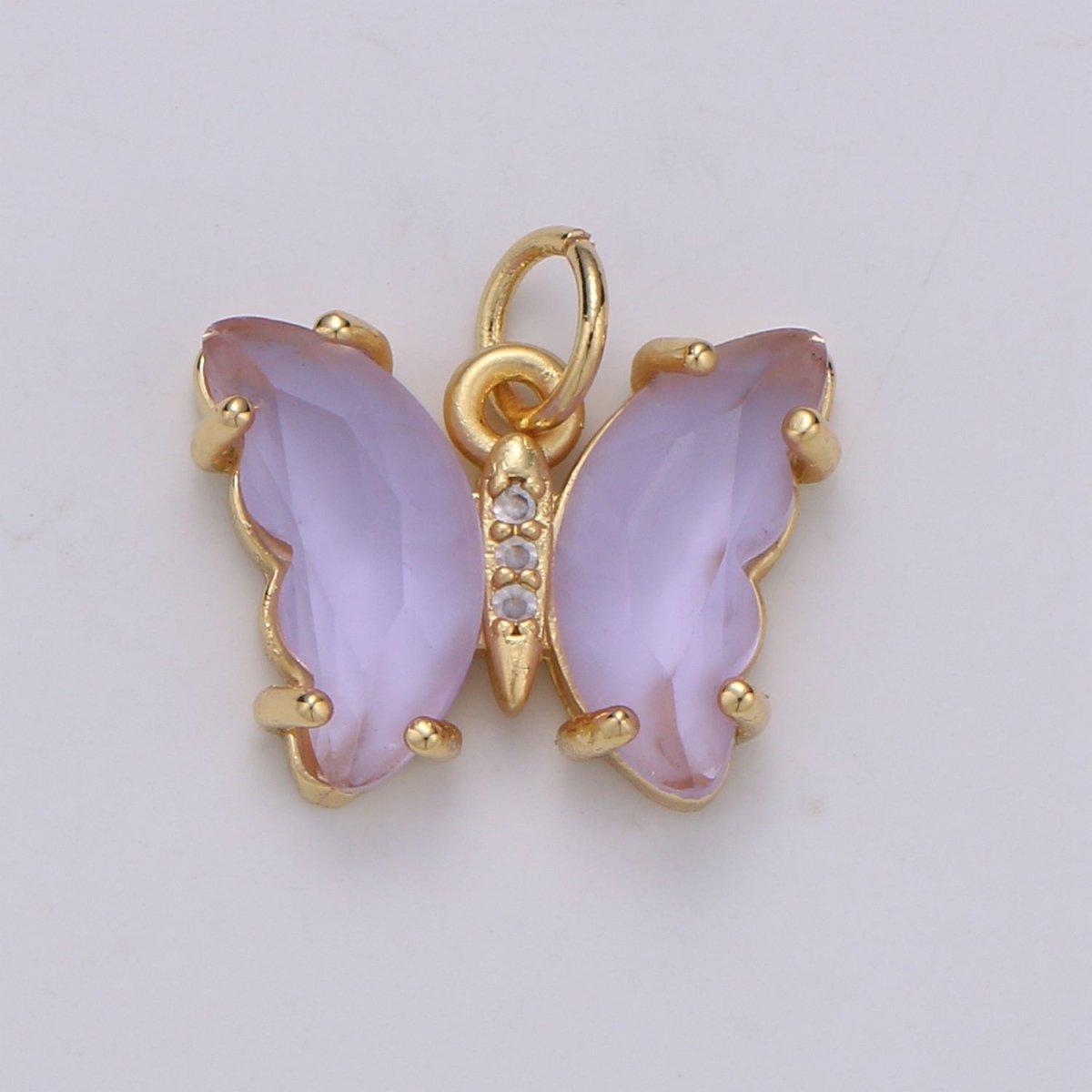 Gold Filled Acrylic Butterfly Charm - D-820-D-826 E-032-E-034 - DLUXCA