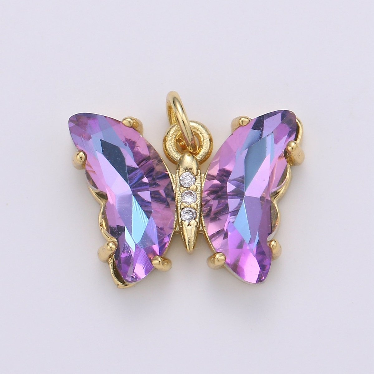 Gold Filled Acrylic Butterfly Charm - D-820-D-826 E-032-E-034 - DLUXCA
