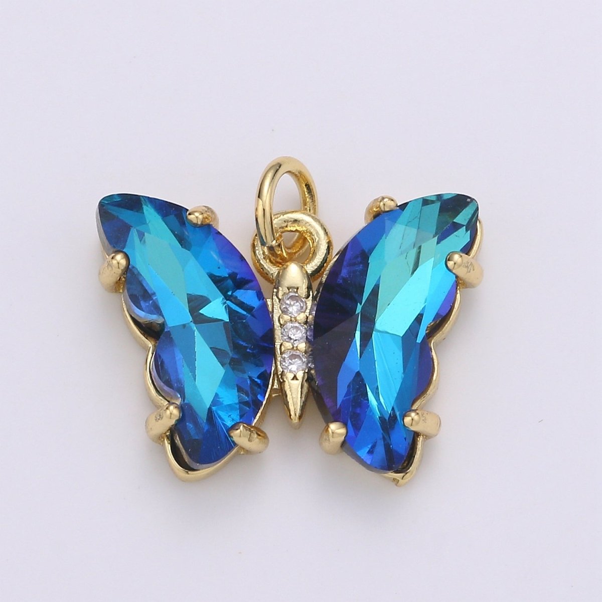 Gold Filled Acrylic Butterfly Charm - D-820-D-826 E-032-E-034 - DLUXCA
