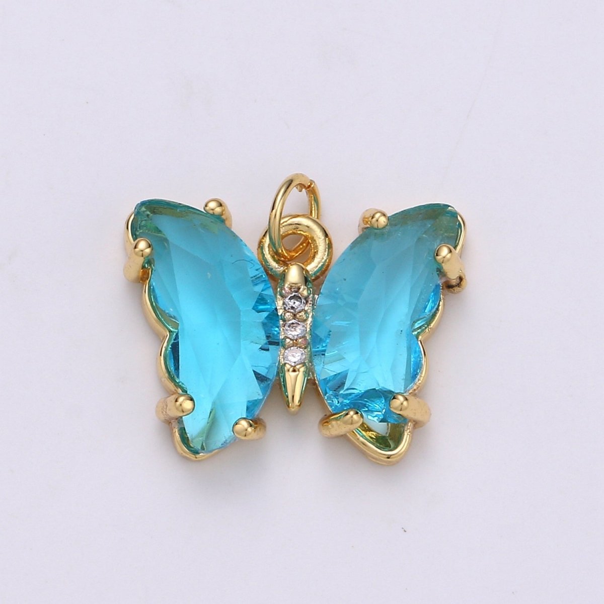 Gold Filled Acrylic Butterfly Charm - D-820-D-826 E-032-E-034 - DLUXCA