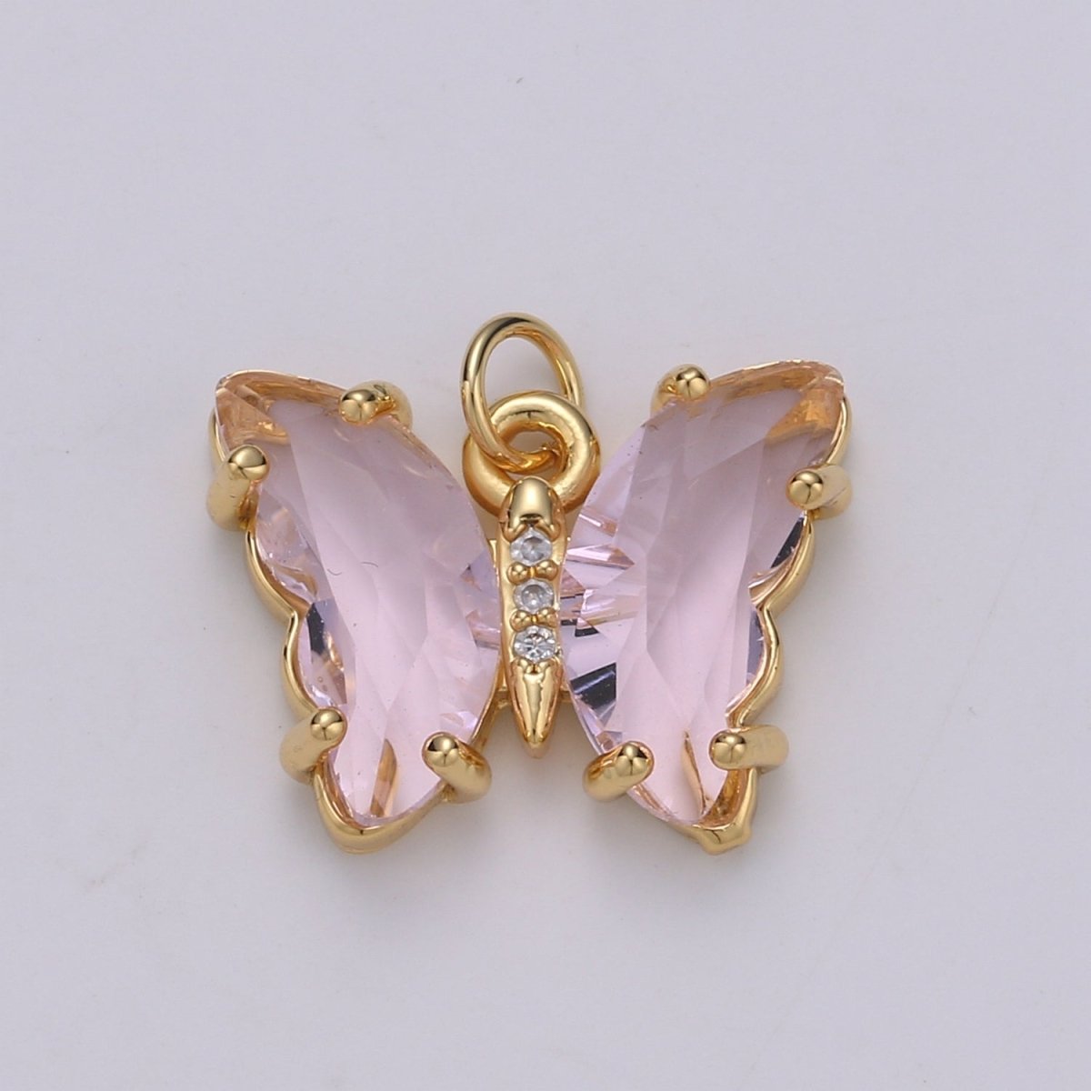 Gold Filled Acrylic Butterfly Charm - D-820-D-826 E-032-E-034 - DLUXCA