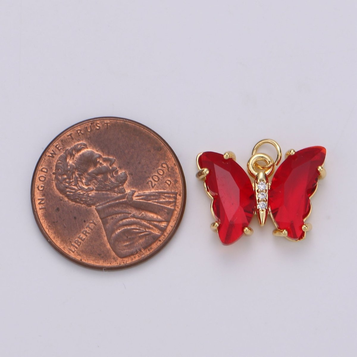 Gold Filled Acrylic Butterfly Charm - D-820-D-826 E-032-E-034 - DLUXCA