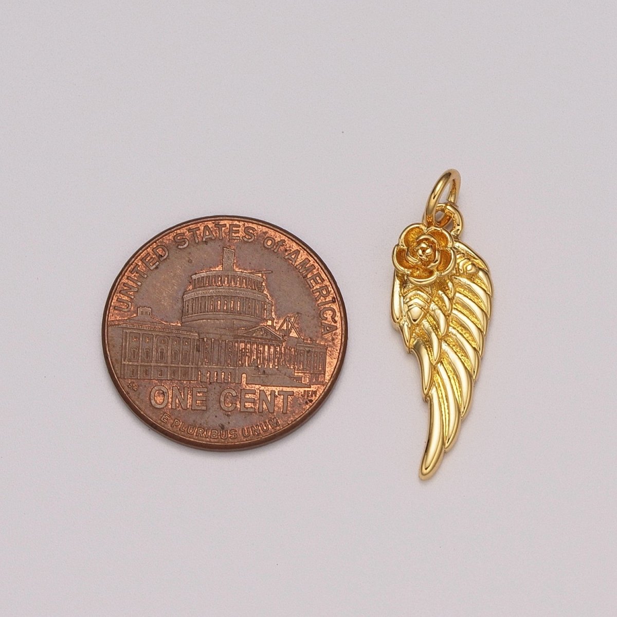 Gold Filled Angel Wing Charm add on charm for Bracelet Necklace Earring Supply M-888 - DLUXCA