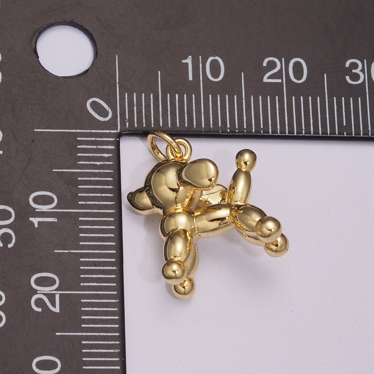 Gold Filled Balloon Dog Charm, 3D Balloon Dog, Animal Balloon Charm, Balloon Animal, Gift for Dog Lover, Funny Charm for Kids, Party Dog M-898 M-899 - DLUXCA