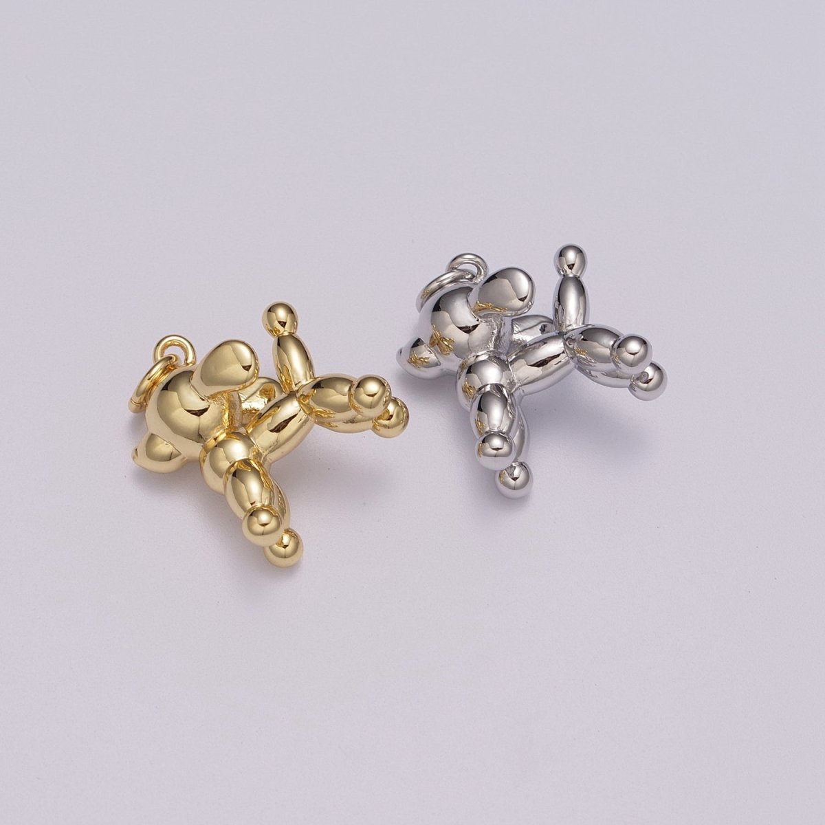 Gold Filled Balloon Dog Charm, 3D Balloon Dog, Animal Balloon Charm, Balloon Animal, Gift for Dog Lover, Funny Charm for Kids, Party Dog M-898 M-899 - DLUXCA