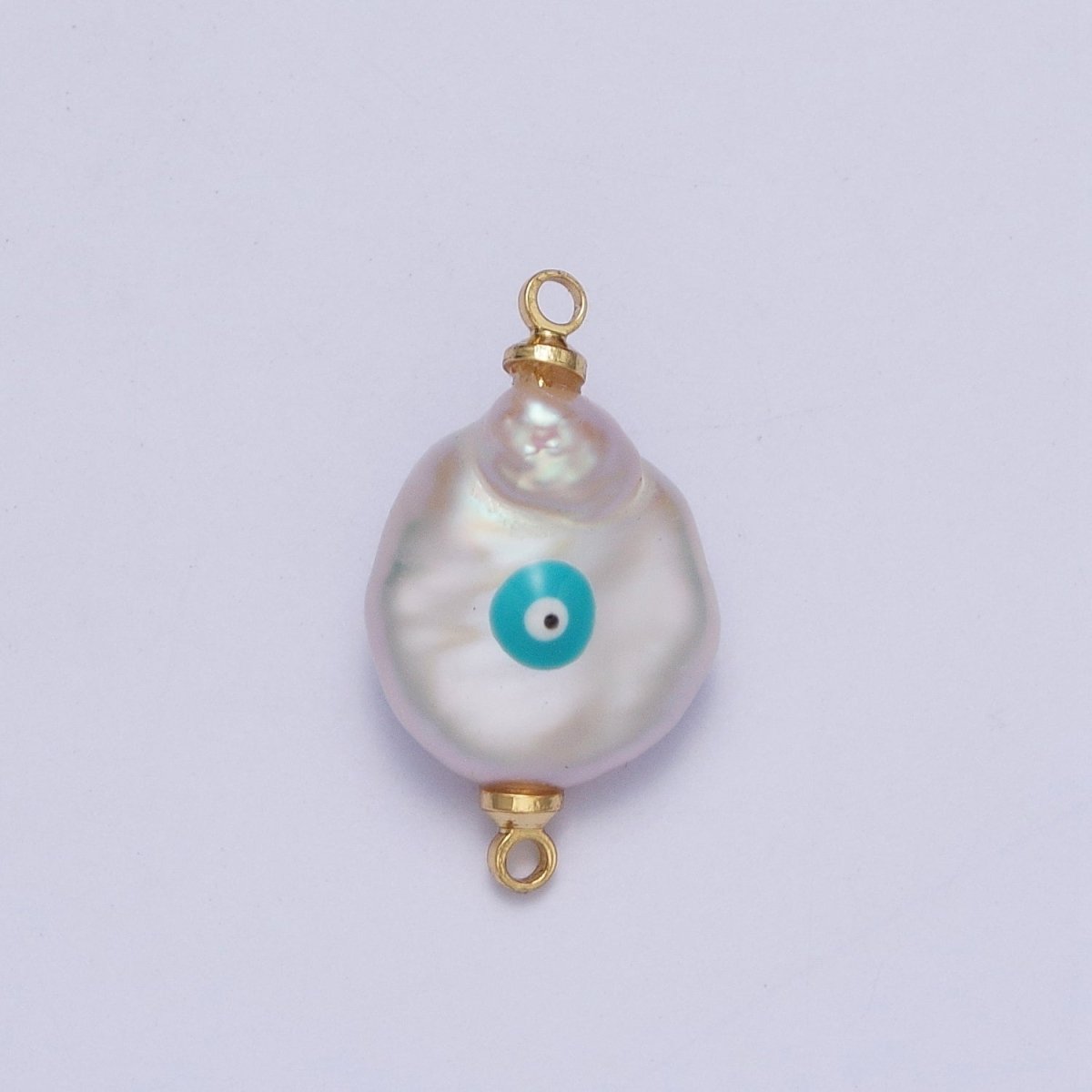 Gold Filled Baroque Pearl Red/Teal/Blue Enamel Evil Eye Link Connector Charm For DIY Jewelry Making G-539 G-540 G-541 - DLUXCA