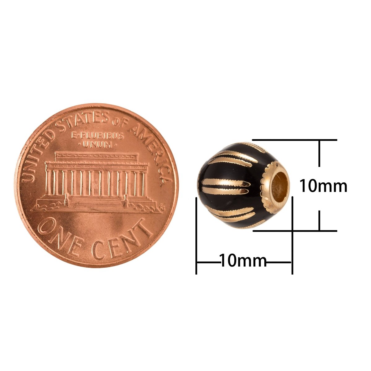 Gold Filled Beads Spacer Beads, for DIY Jewelry Making European Charms Beaded Bracelet, Bead Size 10x10mm Hole 2mm B-187 - DLUXCA