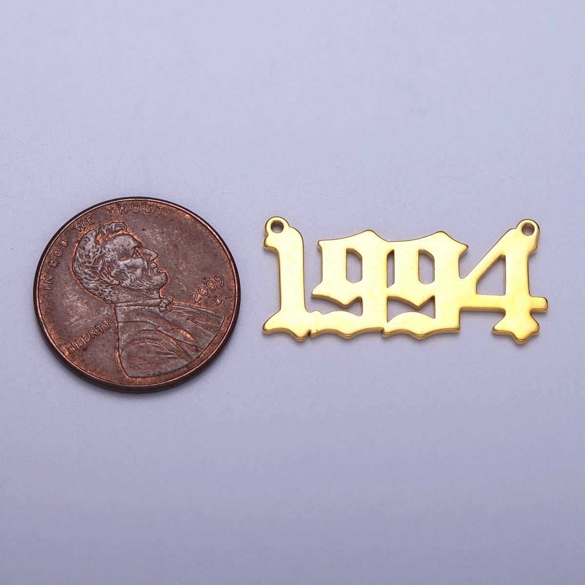 Gold Filled Birth Year Charm Connector Birthday Number Anniversary Old English Number Link Connector for Necklace Bracelet Component Y-690 ~ Y-700 - DLUXCA