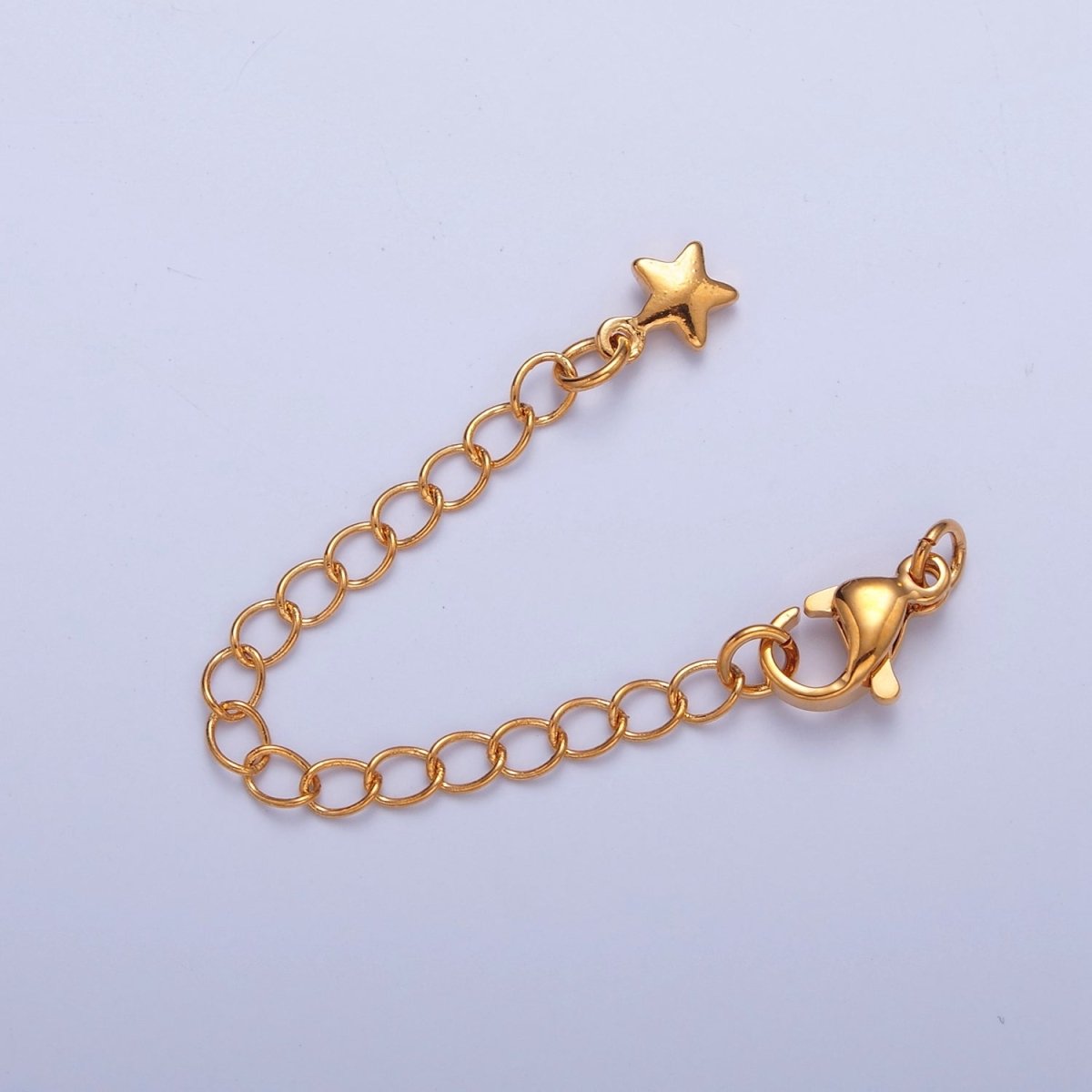 Gold Filled Chain Extender Celestial Star Lobster Clasps Closure Set Supply in Gold & Silver L-743 L-776 - DLUXCA