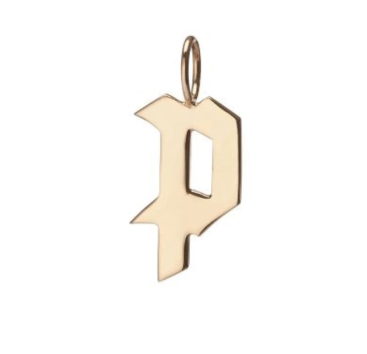 Gold Filled Charm Personalized Gotic Initial Letter Charm Necklace, Custom Old English Font Style, Delicate Initial Necklace For Women Men (Small) | A-213 to A238, A-240 to A-265 - DLUXCA