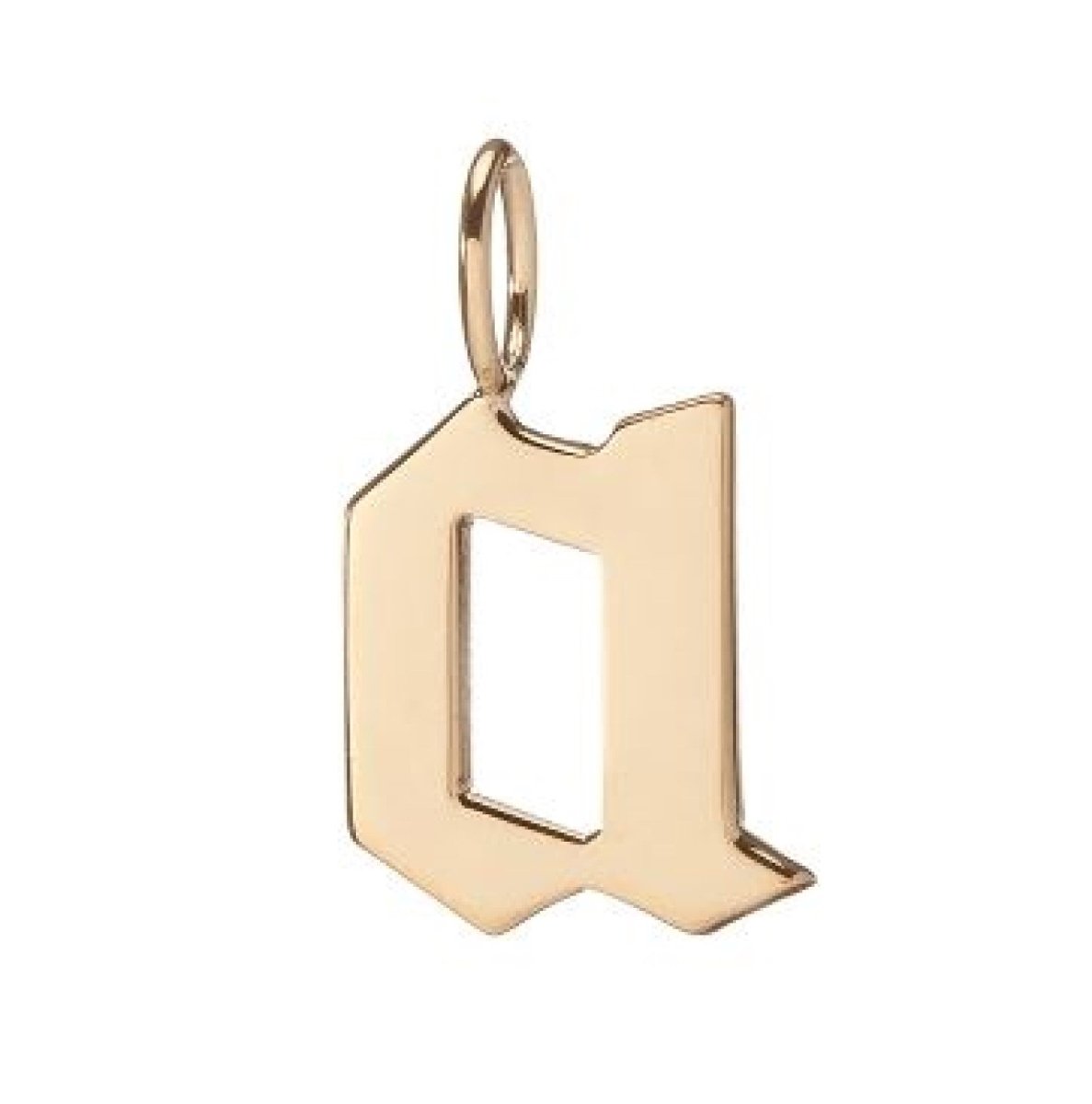 Gold Filled Charm Personalized Gotic Initial Letter Charm Necklace, Custom Old English Font Style, Delicate Initial Necklace For Women Men (Small) | A-213 to A238, A-240 to A-265 - DLUXCA