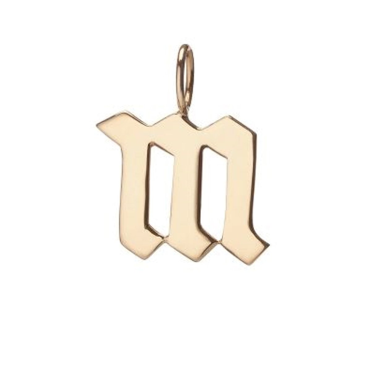 Gold Filled Charm Personalized Gotic Initial Letter Charm Necklace, Custom Old English Font Style, Delicate Initial Necklace For Women Men (Small) | A-213 to A238, A-240 to A-265 - DLUXCA