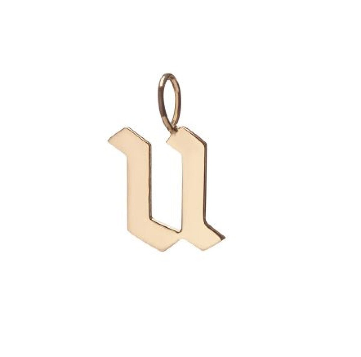 Gold Filled Charm Personalized Gotic Initial Letter Charm Necklace, Custom Old English Font Style, Delicate Initial Necklace For Women Men (Small) | A-213 to A238, A-240 to A-265 - DLUXCA