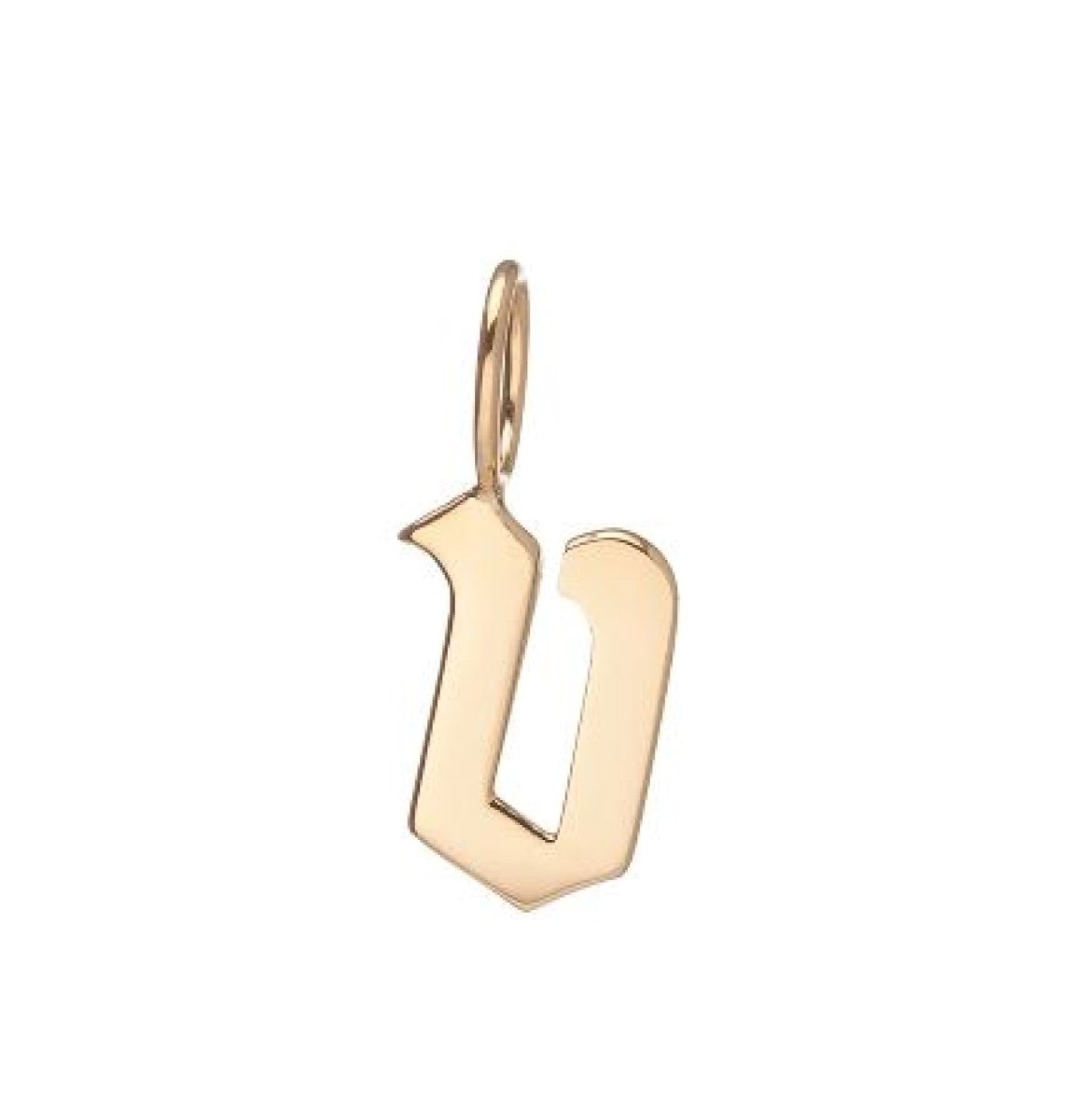 Gold Filled Charm Personalized Gotic Initial Letter Charm Necklace, Custom Old English Font Style, Delicate Initial Necklace For Women Men (Small) | A-213 to A238, A-240 to A-265 - DLUXCA
