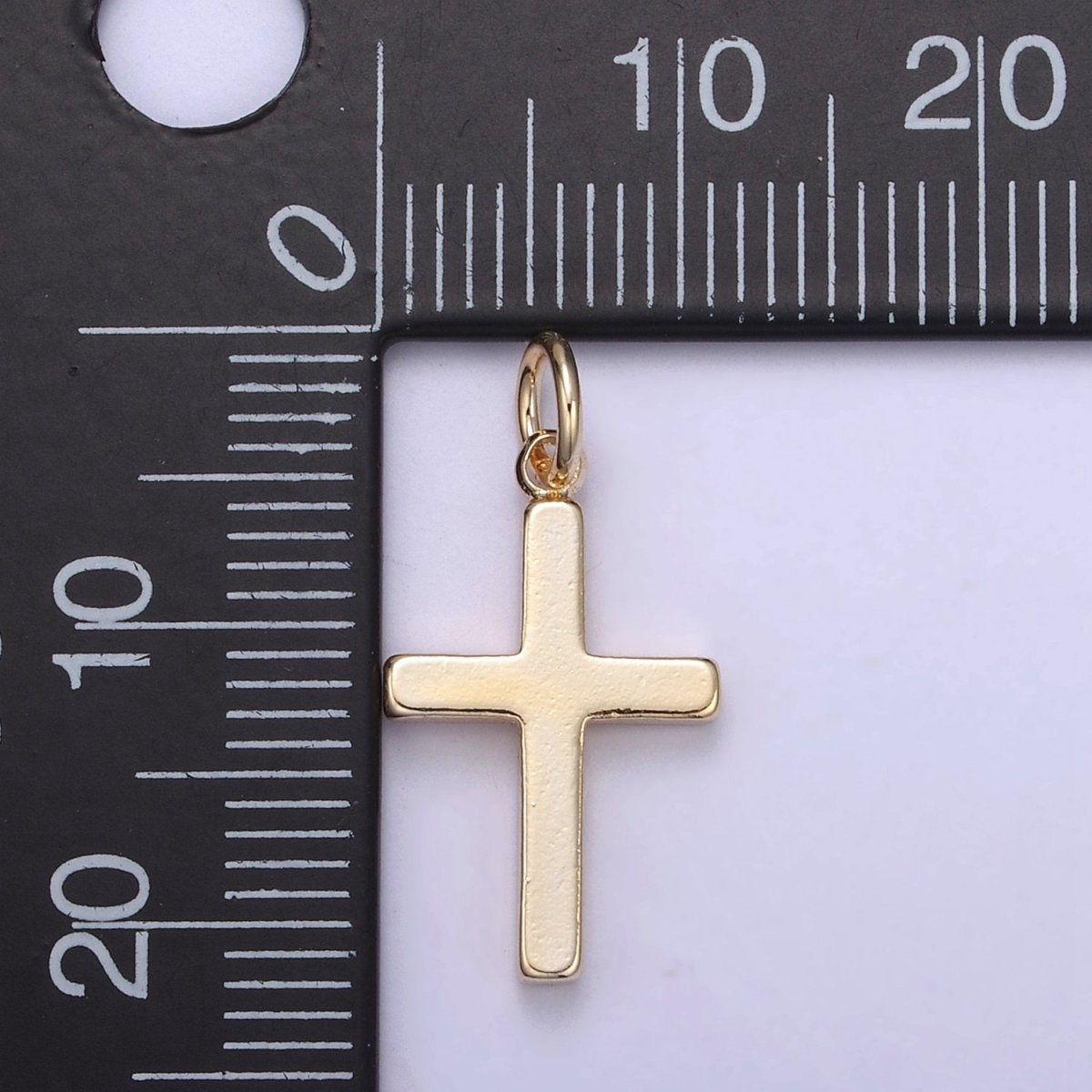 Gold Filled cross pendant, Simple Cross Charm, DIY Religion Jewelry Making Findings N-359 - DLUXCA
