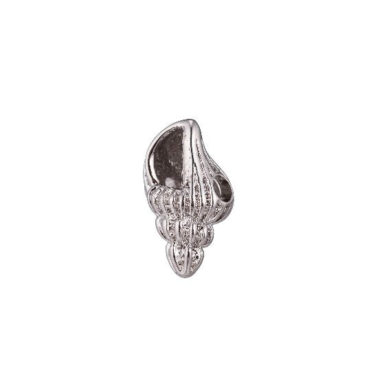 Gold Filled Crown Conch Sea Shell Clear Micro Paved Bead in Gold, Silver, Rose Gold | B-098 - DLUXCA