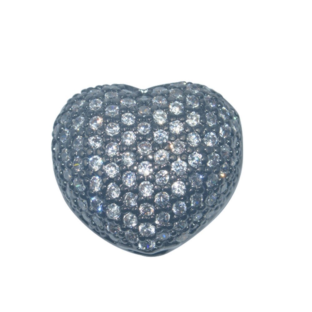 Gold Filled Cubic Zirconia Cooper Material, Crystal Fashionable Magic Love Heart Paved Crystallized Bracelet Connector Bead Jewelry B-157 - DLUXCA