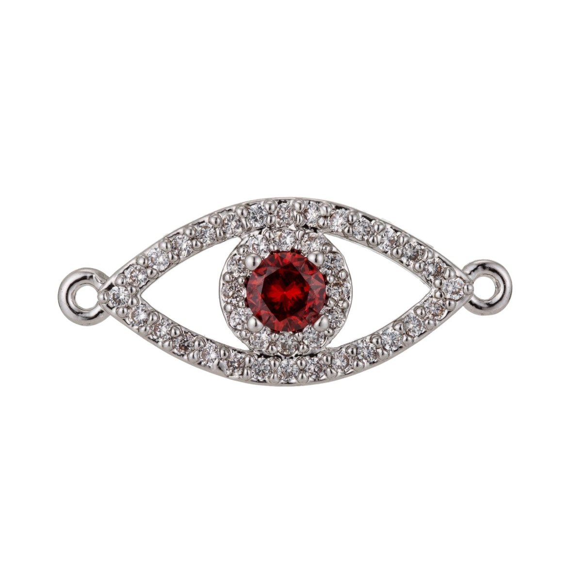 Gold Filled Cubic Zirconia Evil Eye Bracelet Connector Charm Bead Pendant for Jewelry Making Findings F-004 - DLUXCA