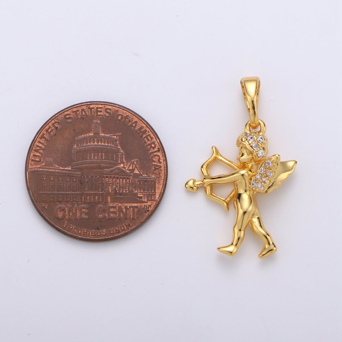 Gold Filled Cupid Pendants J-068 - DLUXCA