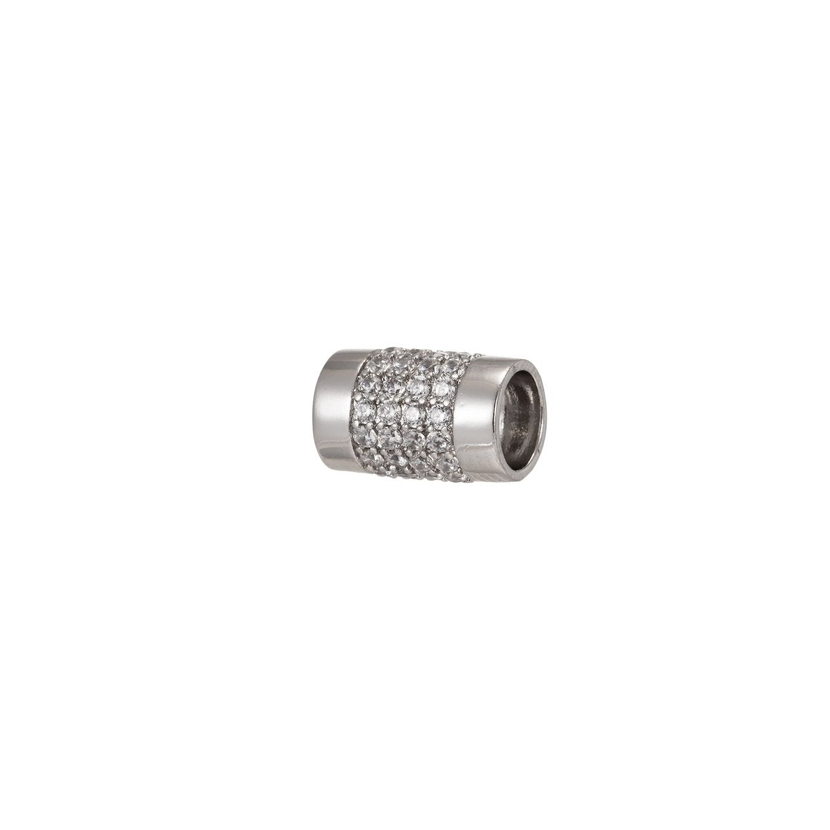Gold Filled Cylinder Cubic Micro Pave Beads Spacer Beads, for DIY Jewelry Making Charms Shambala Bracelet, Bead Size 11x6.5mm Hole 4mm B-186 - DLUXCA