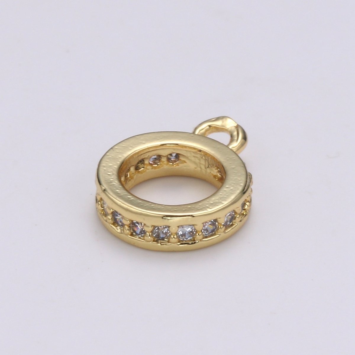 Gold Filled CZ Circle Ring Charm L-291~L-294 - DLUXCA