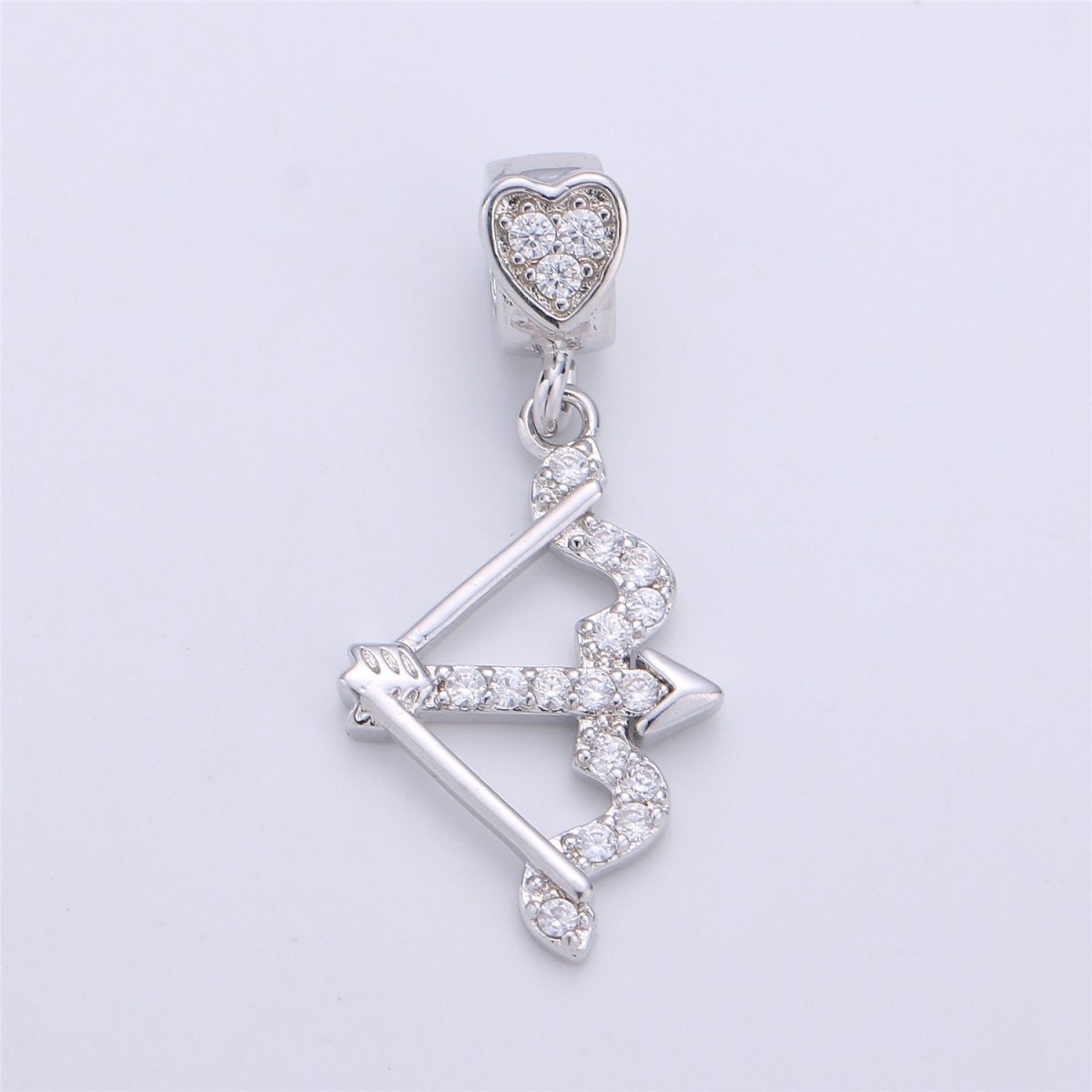 Gold Filled CZ Cupid Arrow Pendant Micro Pave Arrow Charm Cubic Zirconia Drop Charm Pendant for Necklace Earring I-257 - DLUXCA