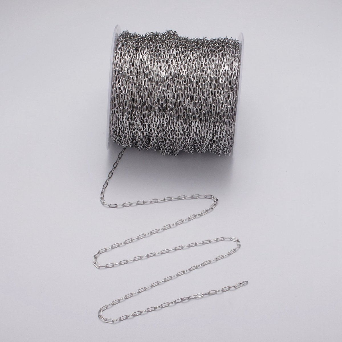 Gold Filled Dainty 2.2mm Paperclip Unfinished Chain by Yard in Gold & Silver | ROLL-1032, ROLL-1082 - DLUXCA