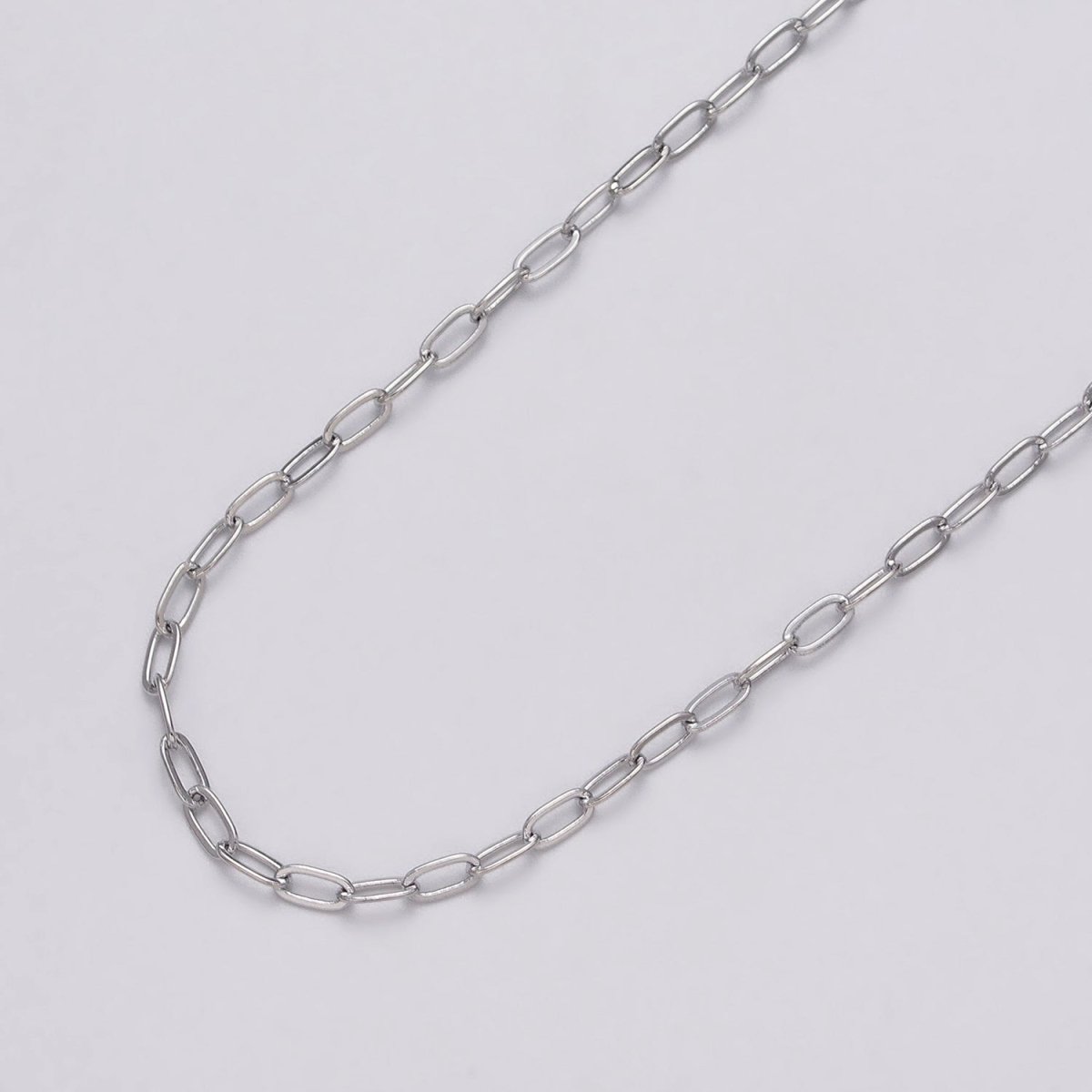 Gold Filled Dainty 2.2mm Paperclip Unfinished Chain by Yard in Gold & Silver | ROLL-1032, ROLL-1082 - DLUXCA