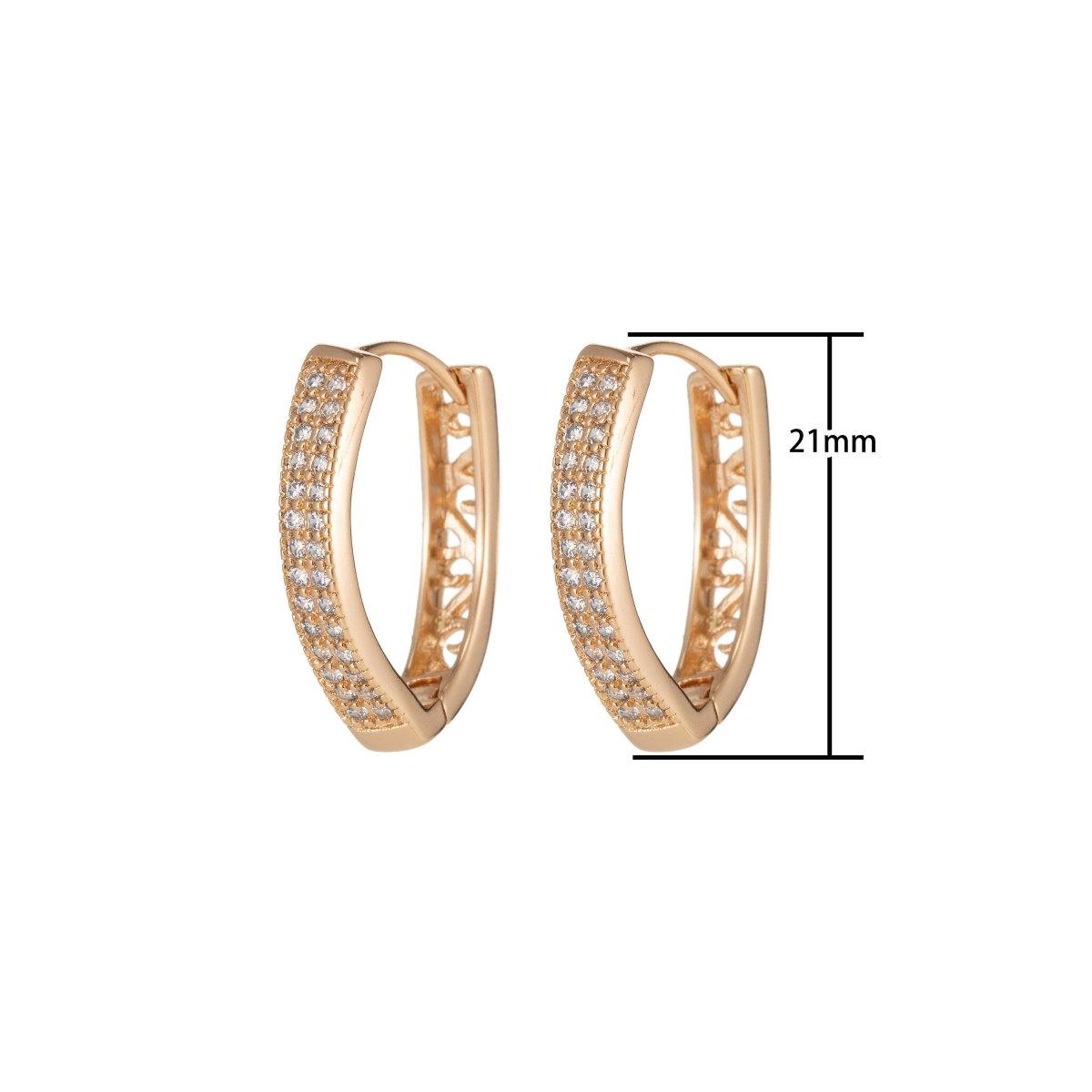 Gold Filled Dainty earrings, Clear Cubic small hoops, Tiny hoops, Dainty hoops, Minimalist hoop earrings, Huggie hoop earrings Q-063 Q-065 - DLUXCA