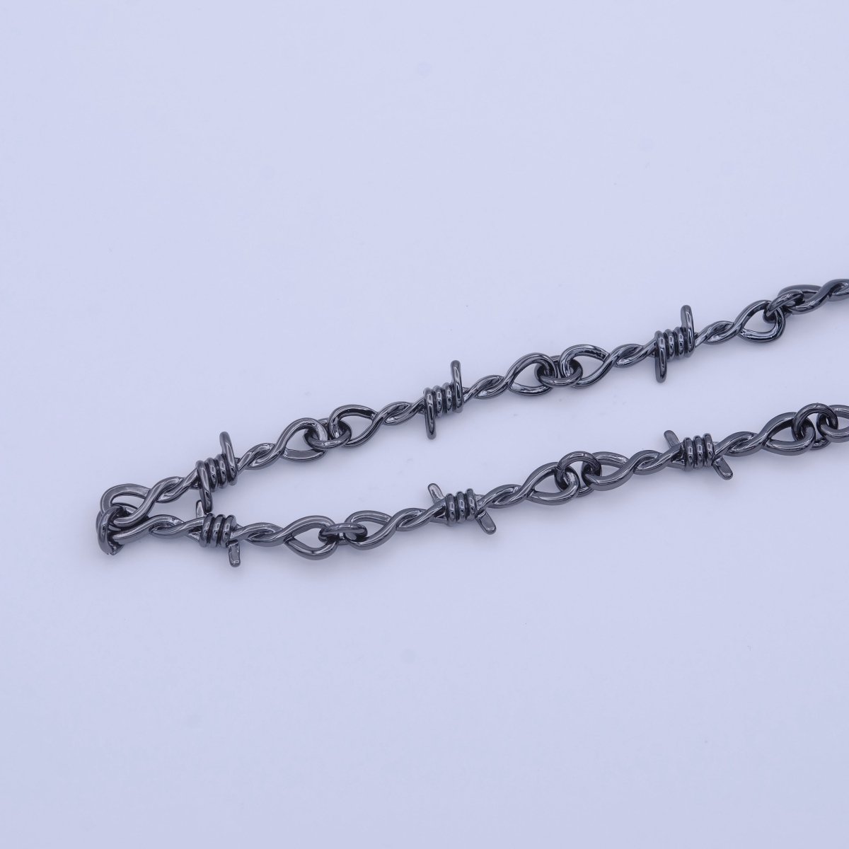 Gold Filled Designed Barb Wired Gold, Silver, Black Unfinished Chain by Yard (SMALL) | ROLL-1004 ROLL-1005 ROLL-1006 Clearance Pricing - DLUXCA