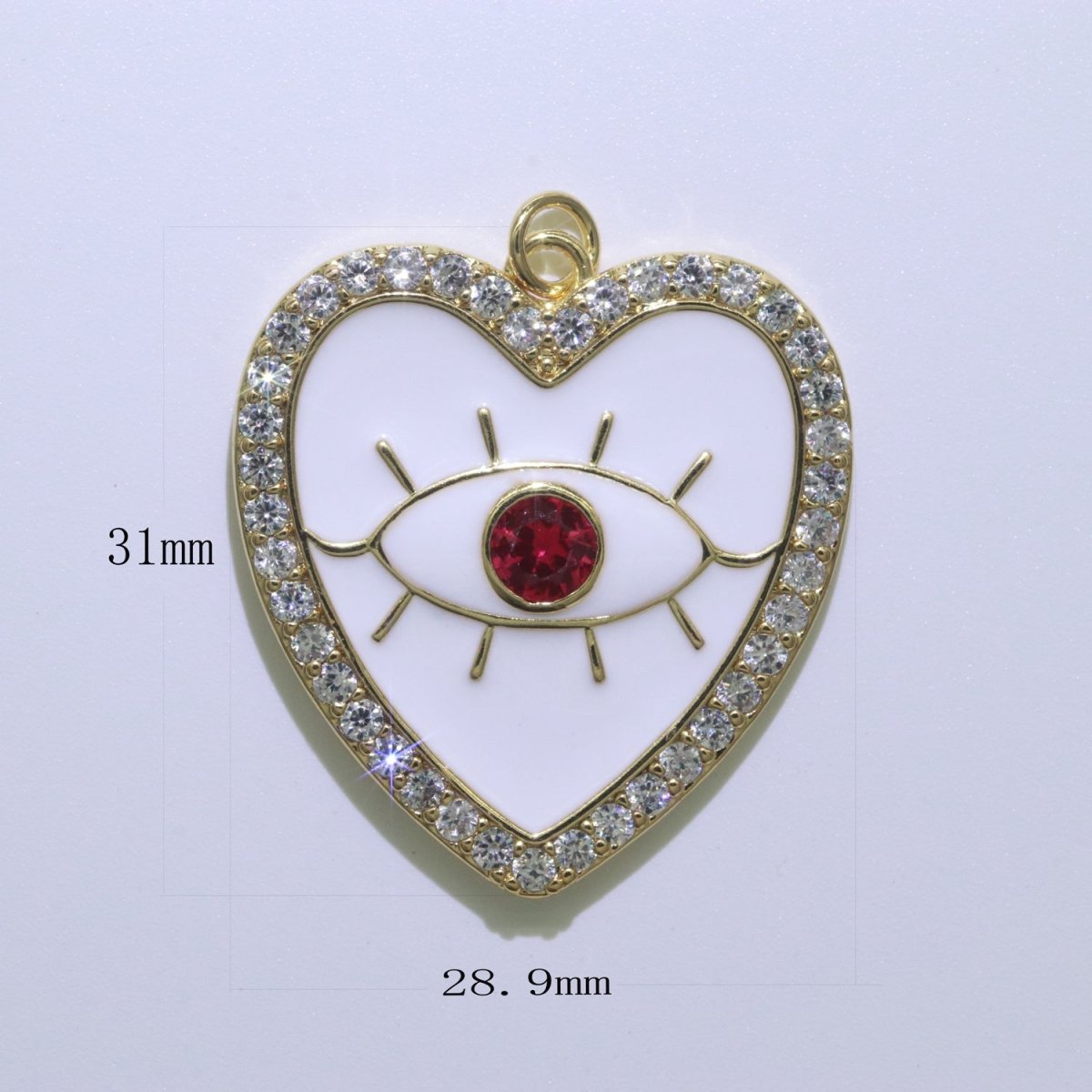 Gold Filled Enamel Colorful Evil Eye Heart Shape Pendant Charm E-907 E-908 E-909 - DLUXCA