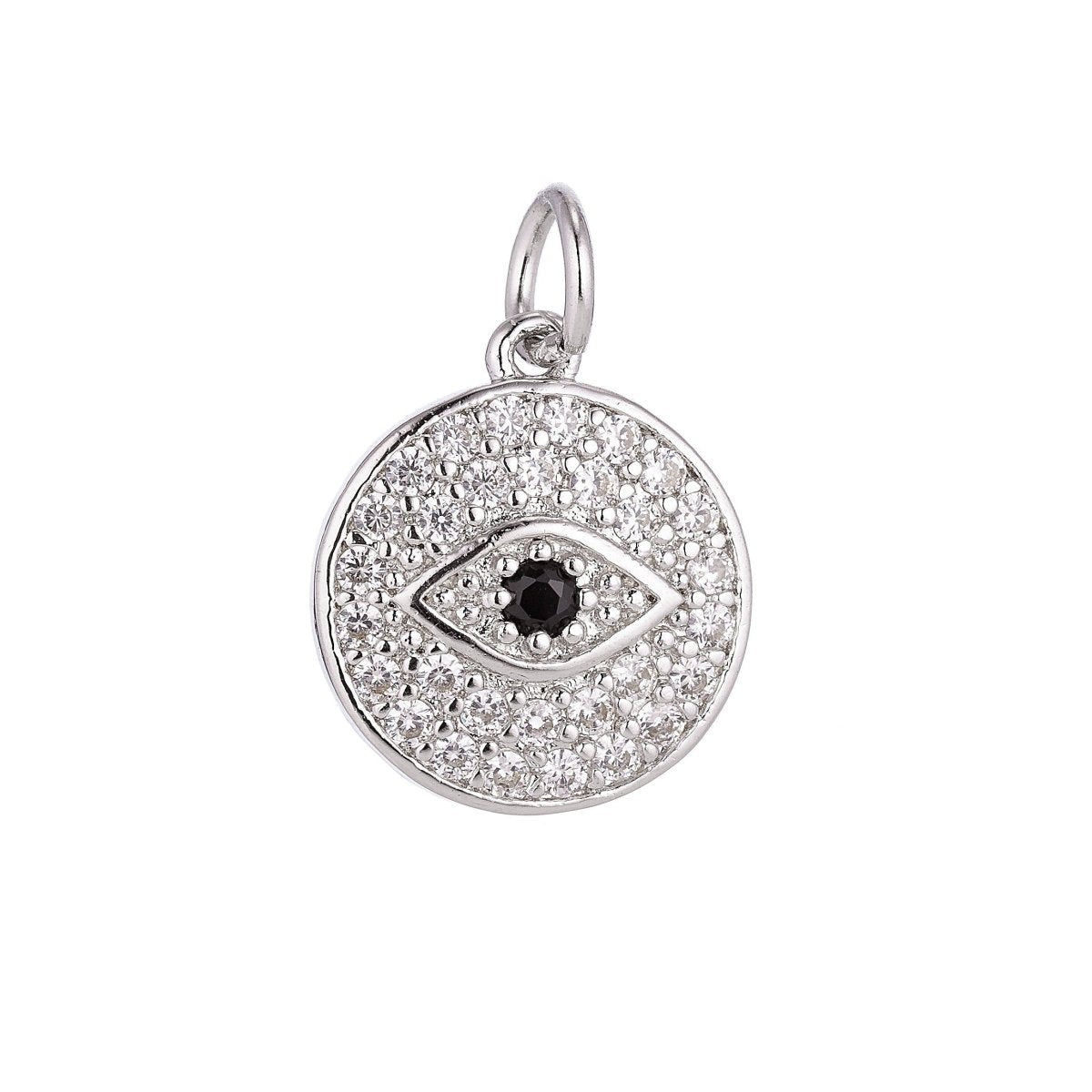 Gold Filled Evil Eye Cubic Zirconia Charm Pendant C-050 - DLUXCA