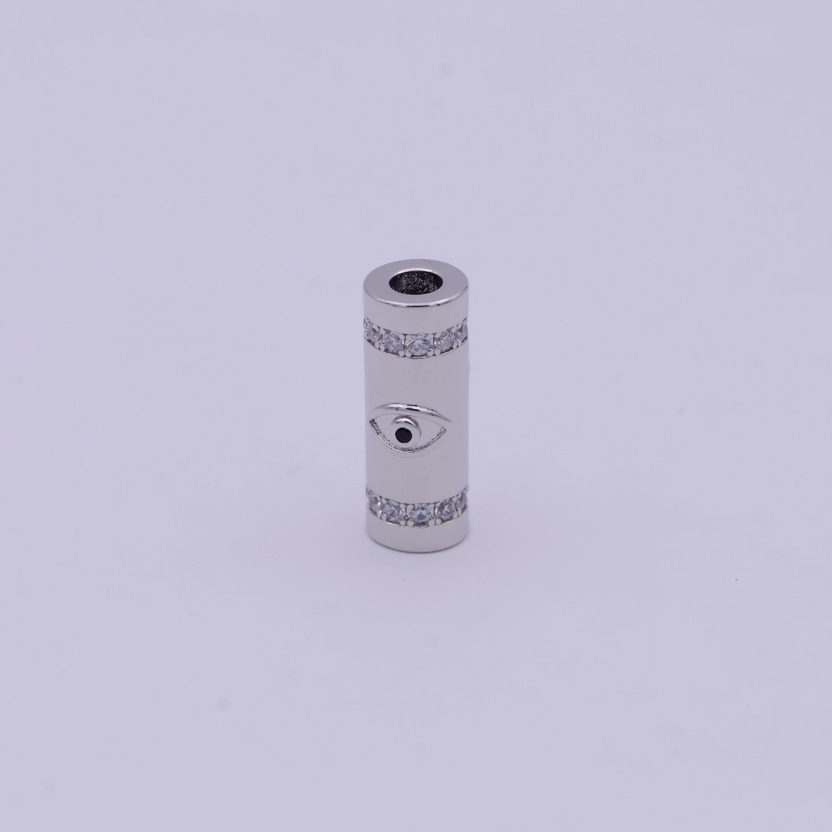 Gold Filled Evil Eye / Religious Cross Long Tube Spacer Barrel Beads in Gold & Silver | B-034 B-087 B-709 B-710 - DLUXCA