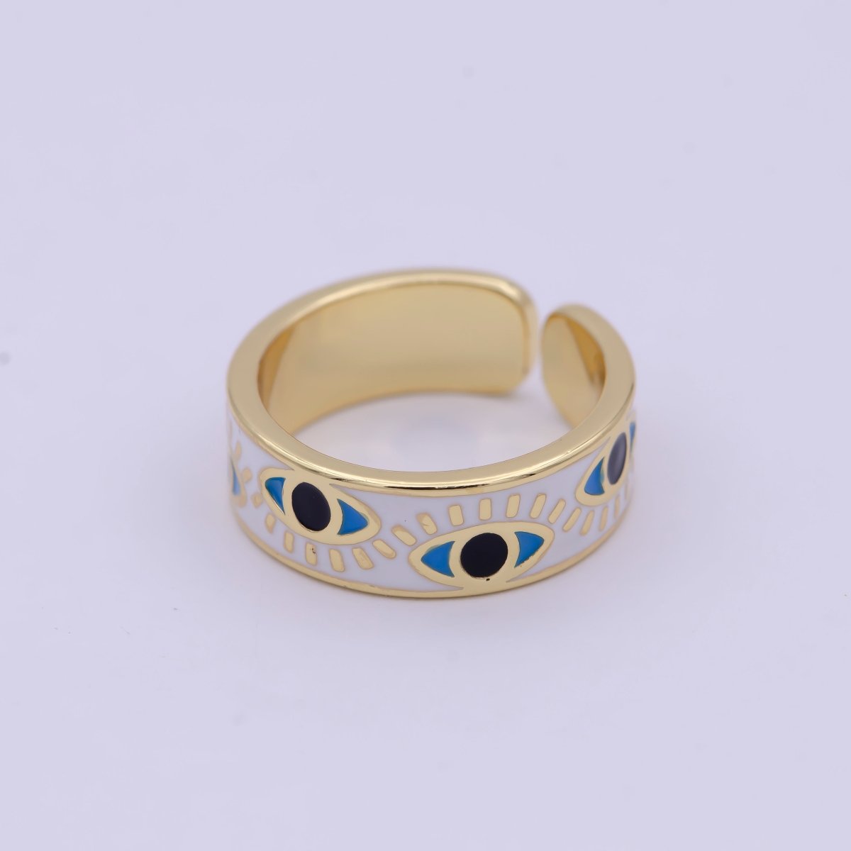 Gold Filled Evil Eye Ring Jewelry, Protection Ring, Eye Ring, Evil Eye, Statement Ring, Stacking Ring, Gift for her U-192 U-193 - DLUXCA