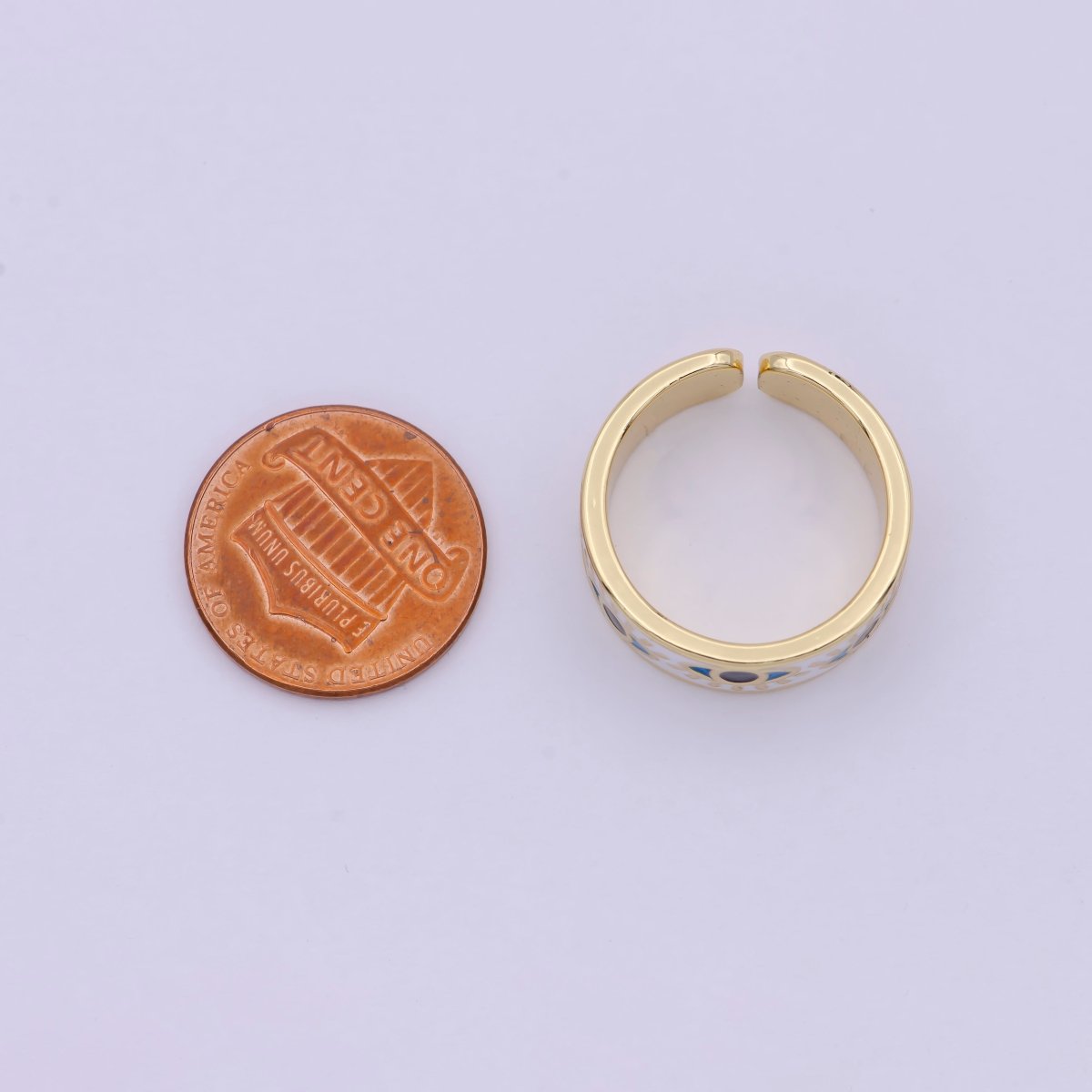 Gold Filled Evil Eye Ring Jewelry, Protection Ring, Eye Ring, Evil Eye, Statement Ring, Stacking Ring, Gift for her U-192 U-193 - DLUXCA